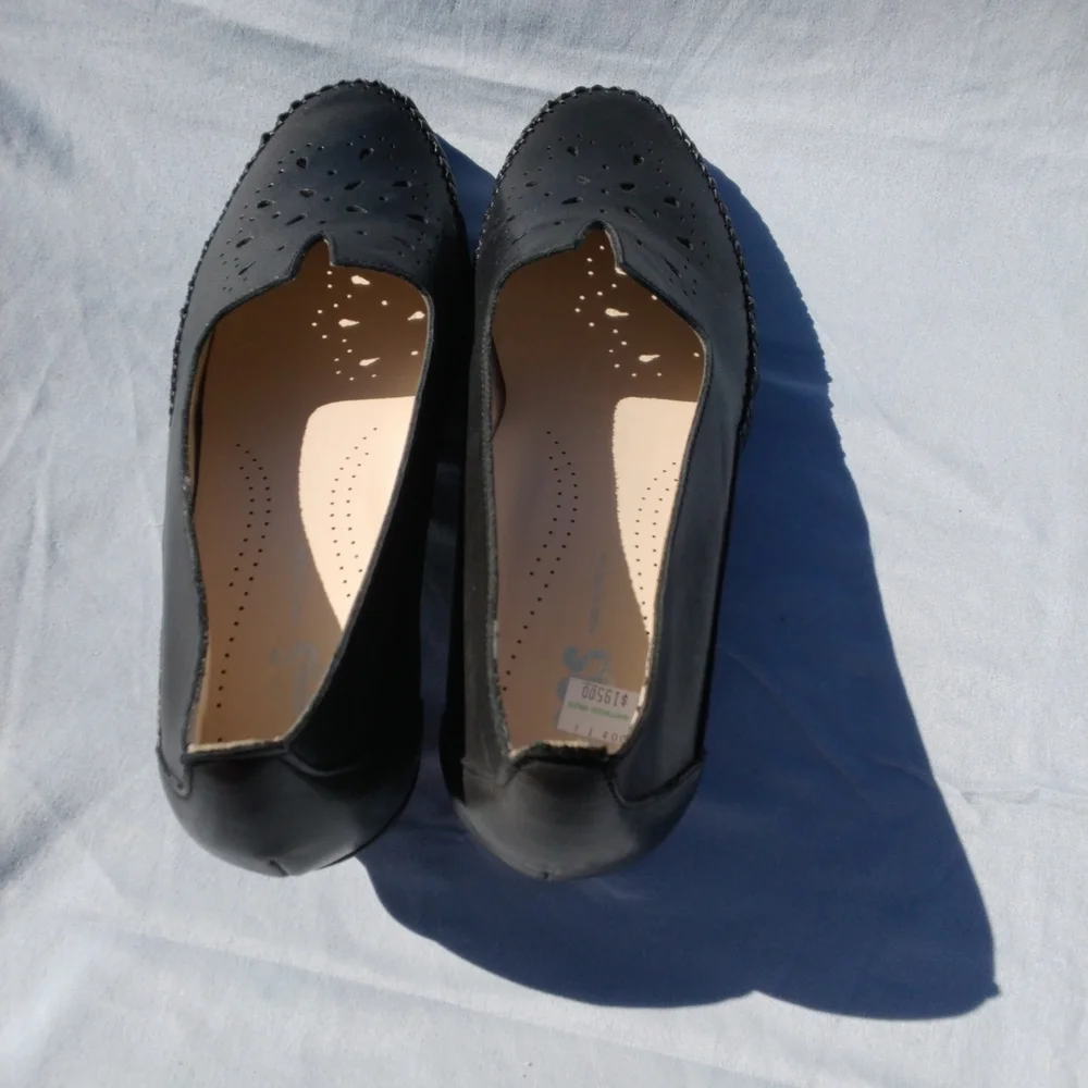SAS Black Perforated Slip-On Loafers